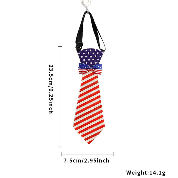 Independence Day adjustable novelty necktie with pre-tied bow and buckle strap Bowlift
