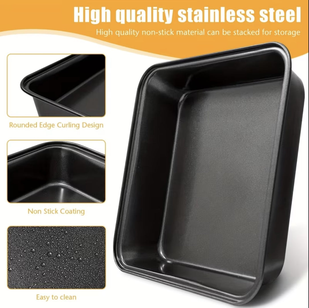 Three piece square cake pan set nonstick carbon steel bakeware Bowlift