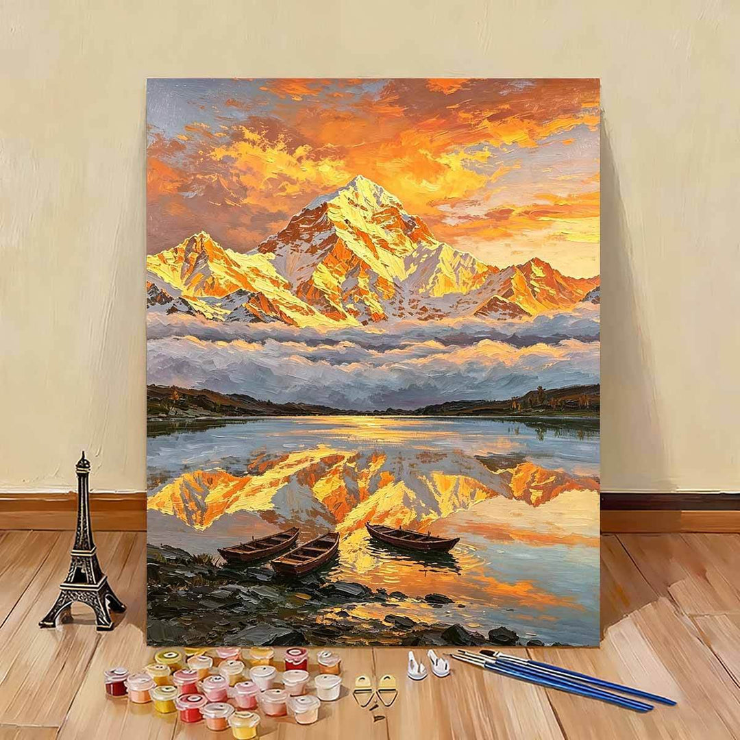 Scenic Mountain Landscape Paint by Numbers Art Kit Bowlift