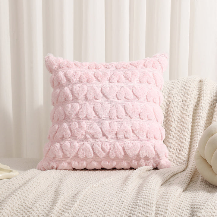 Textured Heart Pattern Decorative Pillow