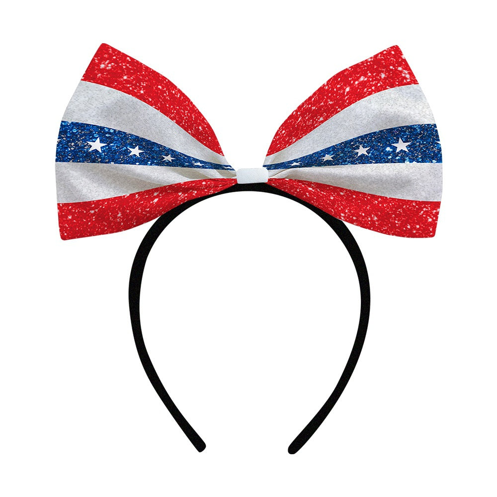 Women's decorative bow headband with oversized fabric bow and flexible headband Bowlift