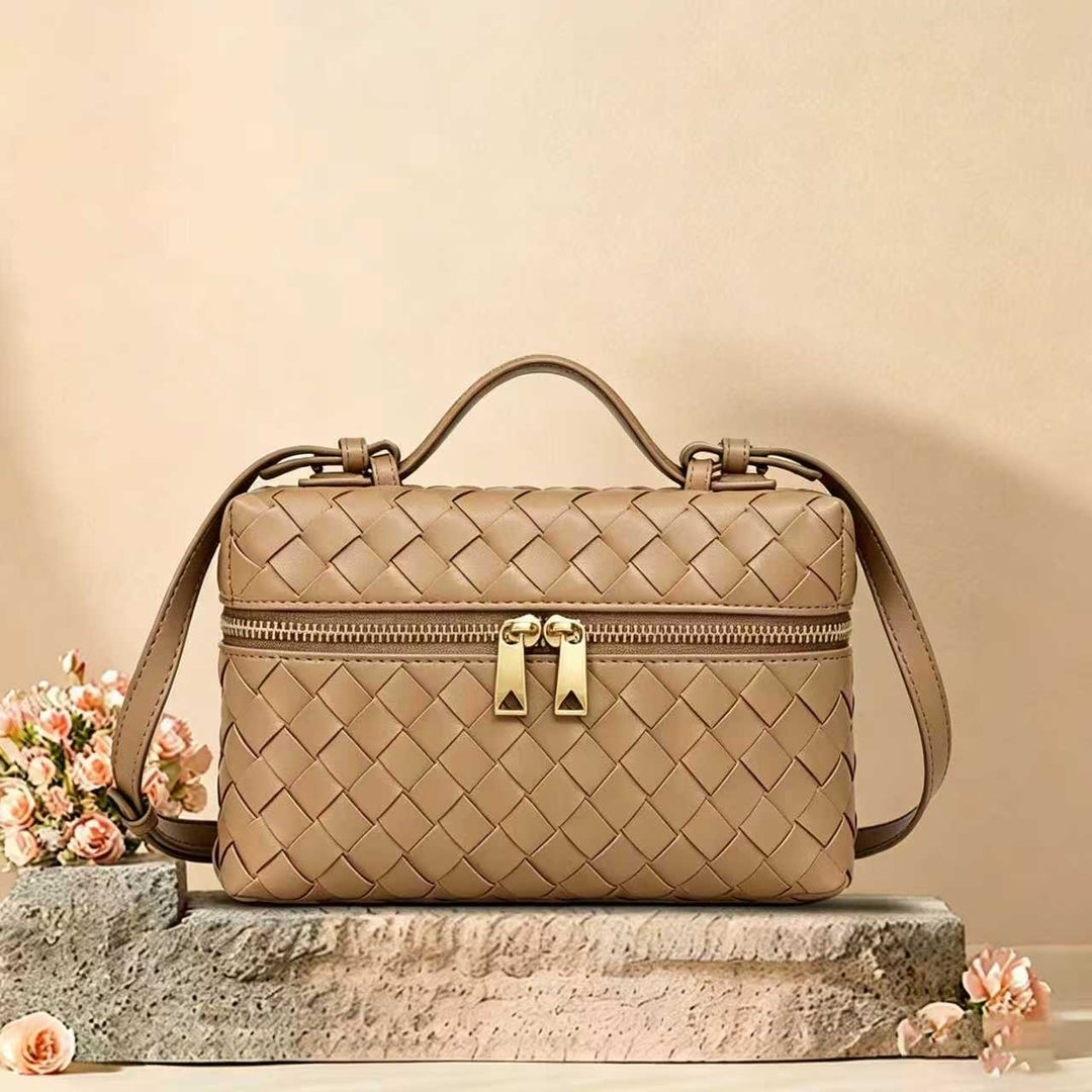 Woven Leather Cosmetic Case Bowlift