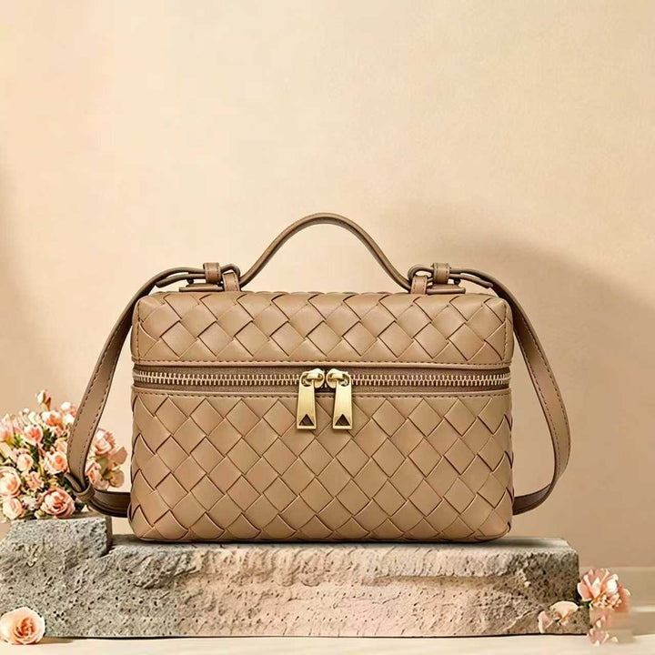 Woven Leather Cosmetic Case Bowlift