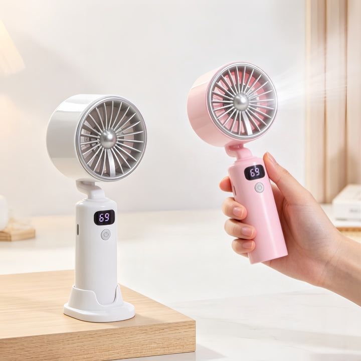 Women's Portable Table Fan with Digital Speed Display Bowlift