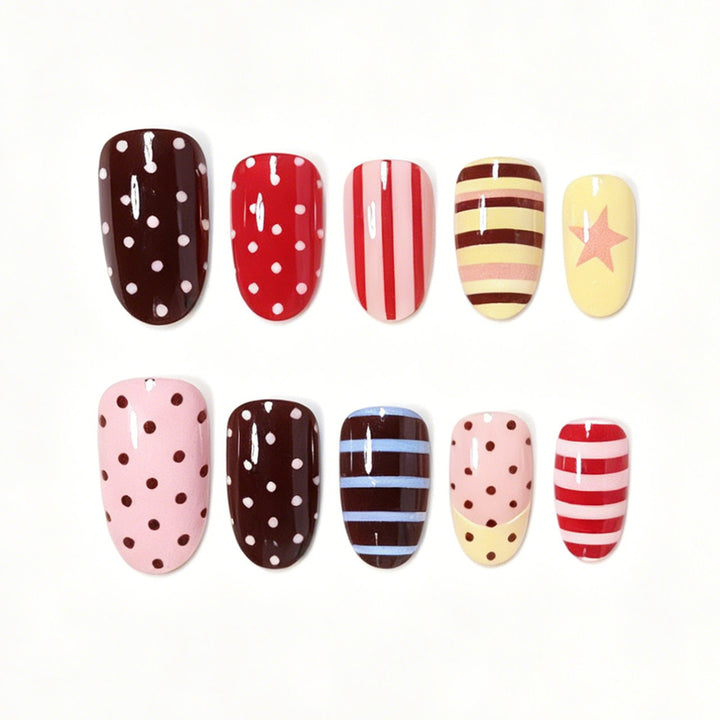 Artistic Patterned Stiletto Nails Bowlift