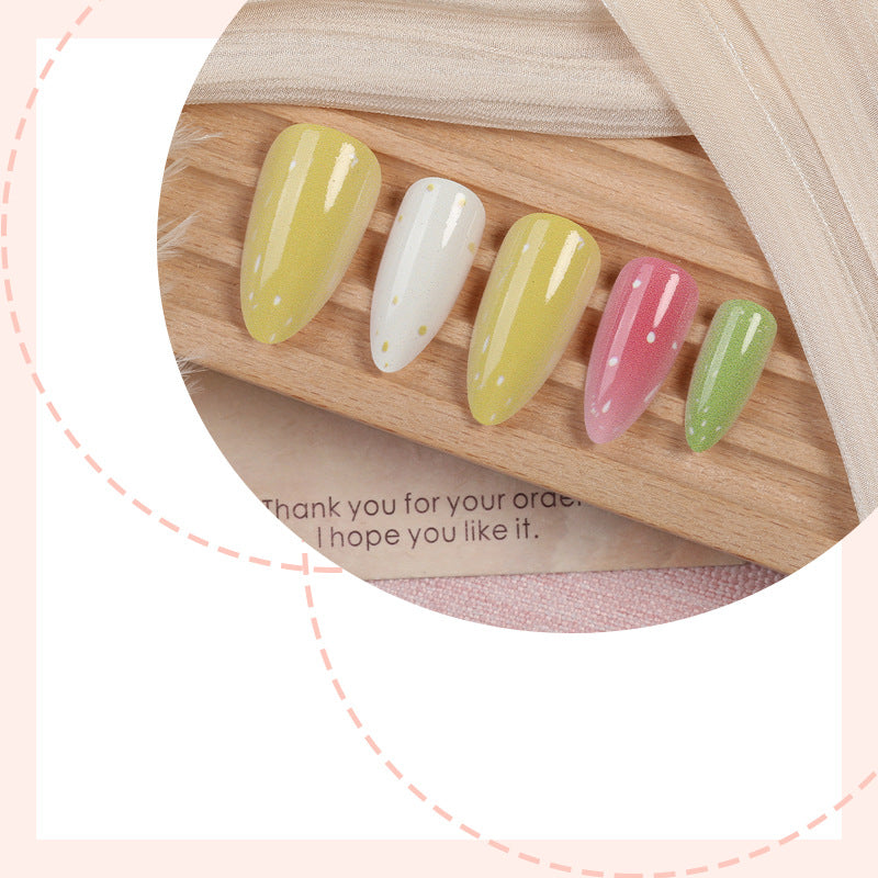 Premium Decorative Press-On Nail Set with Artistic Glitter Effects Bowlift