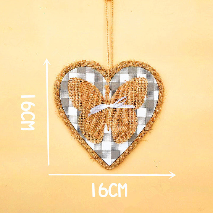 Heart-Shaped Decorative Wall Decor with Butterfly Motif