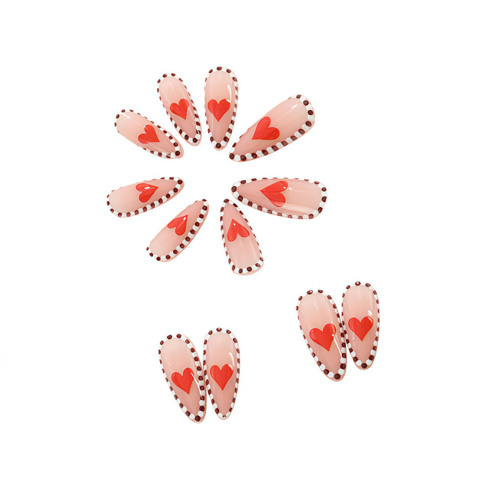 Artificial nails with heart-shaped accents Bowlift