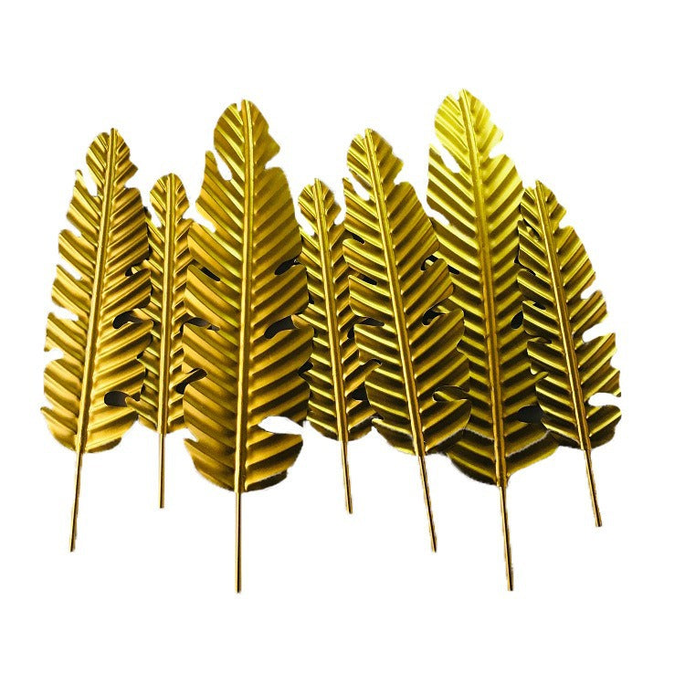 Decorative Metallic Leaf Wall Art Set Bowlift