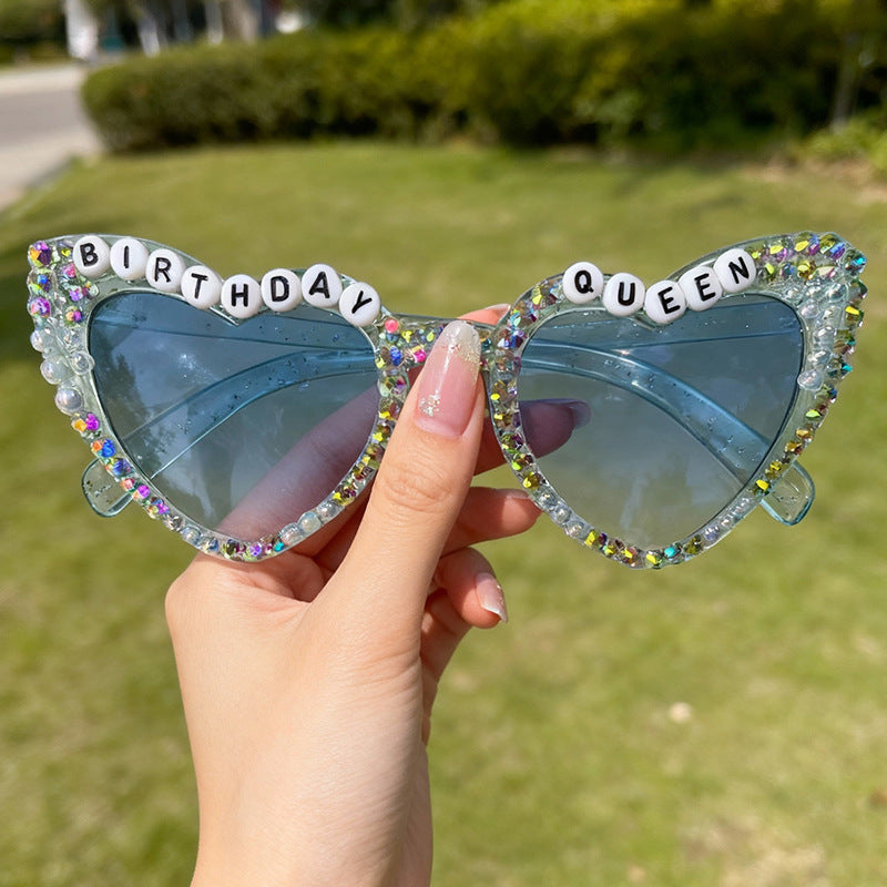 Rhinestone-Accented Birthday-Themed Sunglasses Bowlift