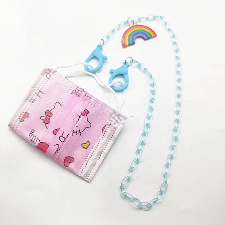 Glasses strap made of transparent resin with rainbow pendant Bowlift