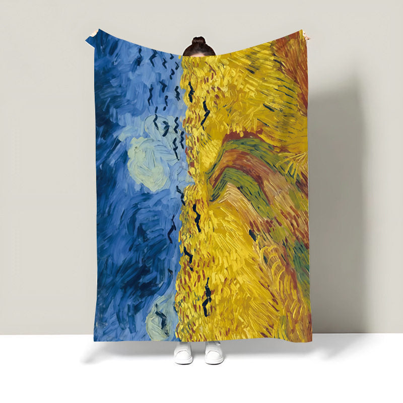 Artistic Floral Print Throw Blanket
