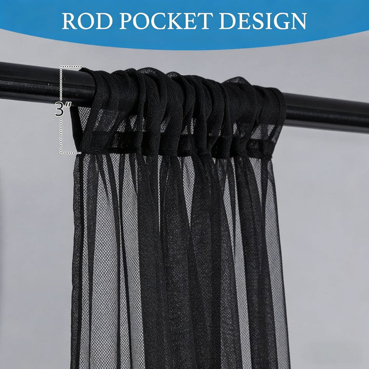 Elegant Sheer Curtain Panels with Rod Pocket Design Bowlift