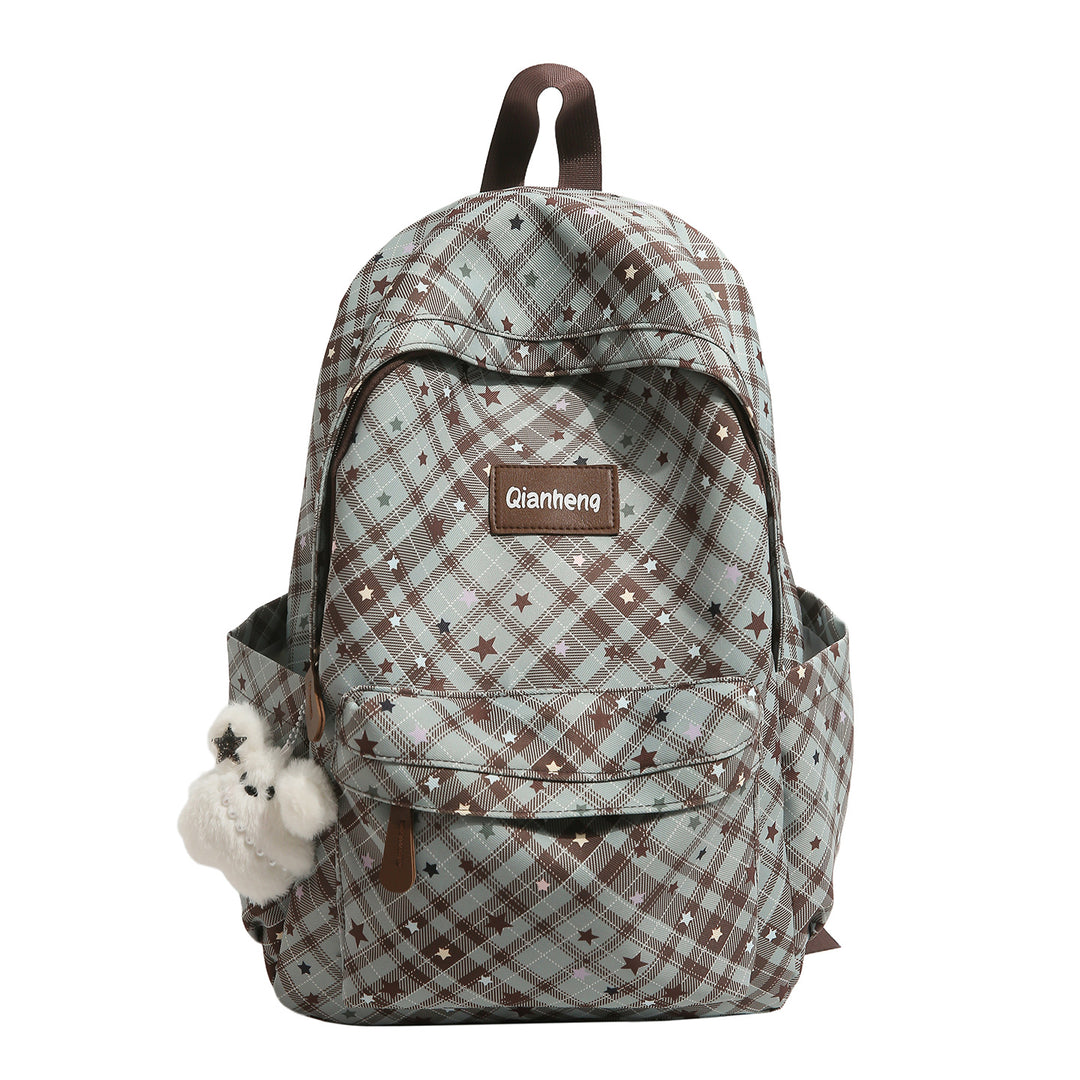 Checked Pattern Stylish Backpack