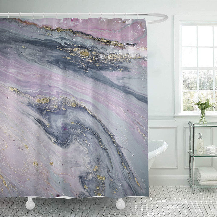 Artistic Marble Print Shower Curtain Bowlift