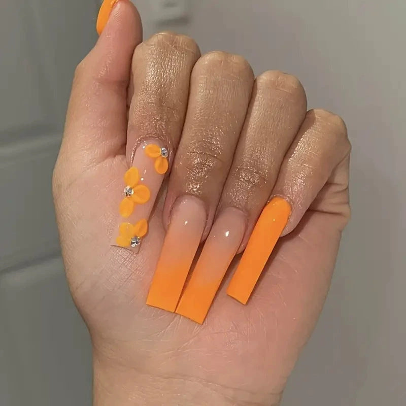 Decorative Long Press-On Nail Extensions Bowlift