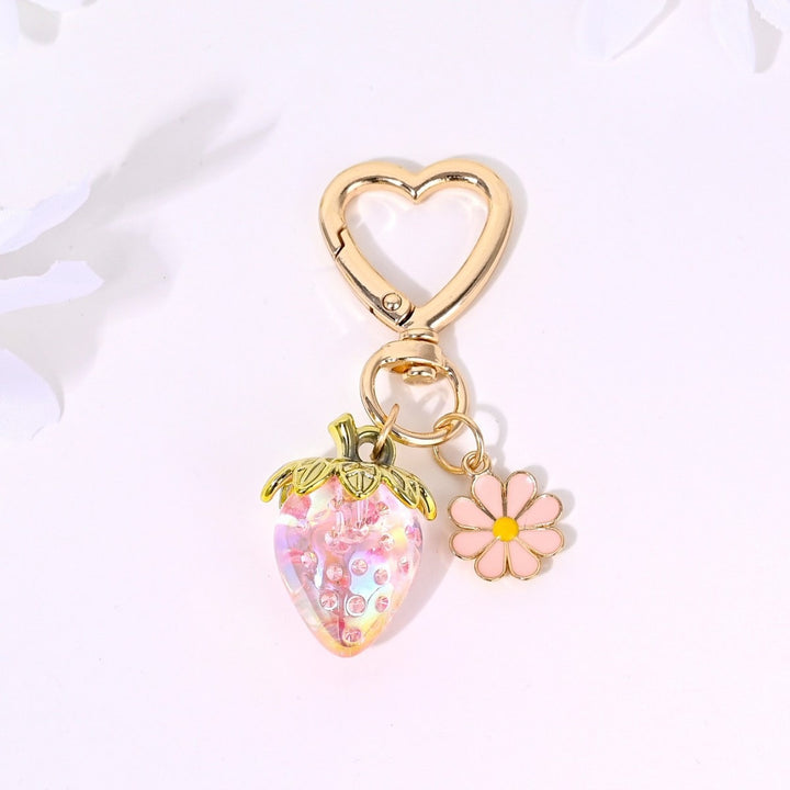 Keychain with Fruity Strawberry Design Bowlift
