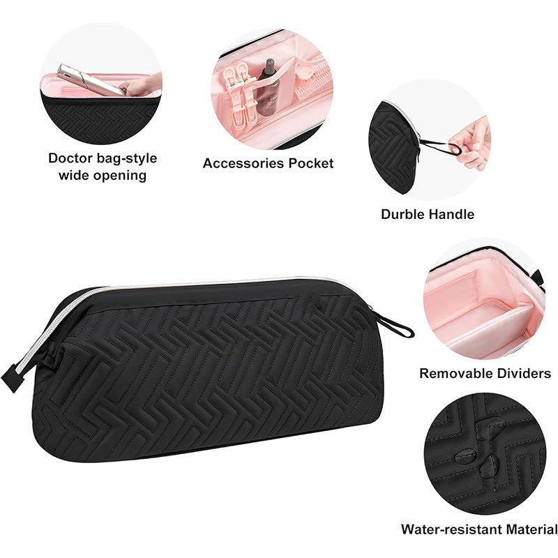Cosmetic Organizer Bag with Elegant Quilting Bowlift