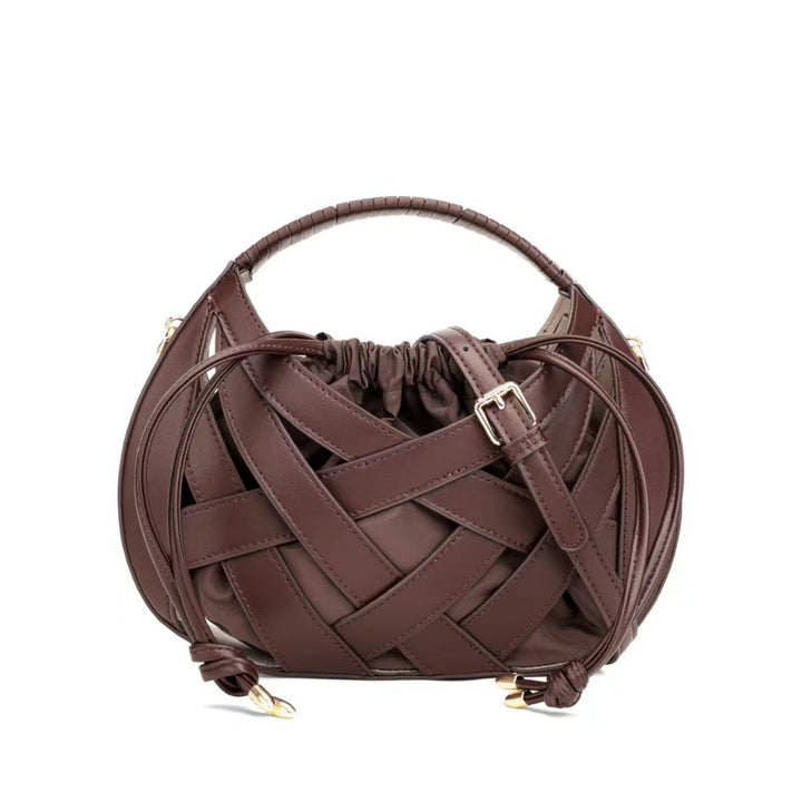 Chic Woven Handle Handbag Bowlift