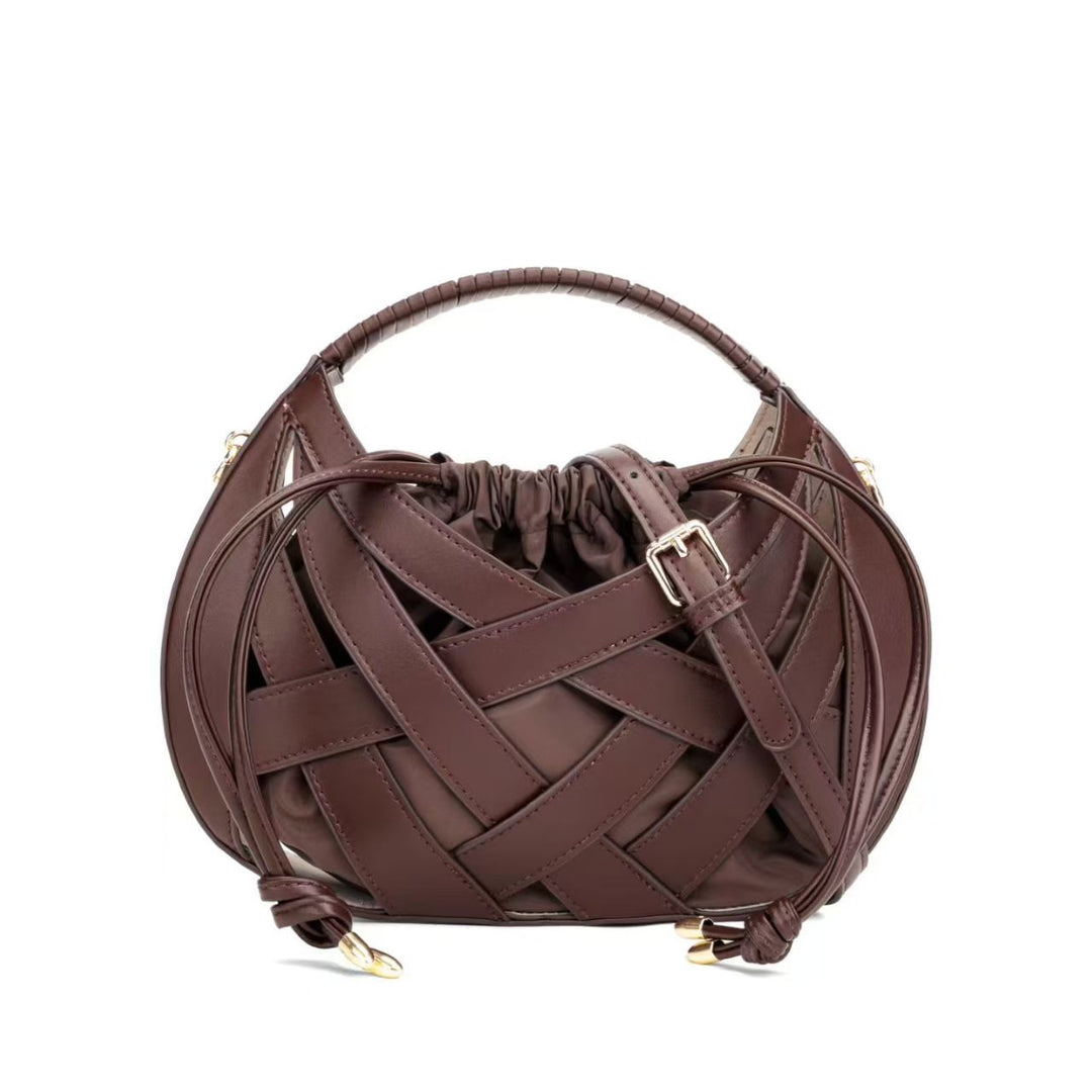 Sculpted Woven Crossbody Shoulder Bag Bowlift