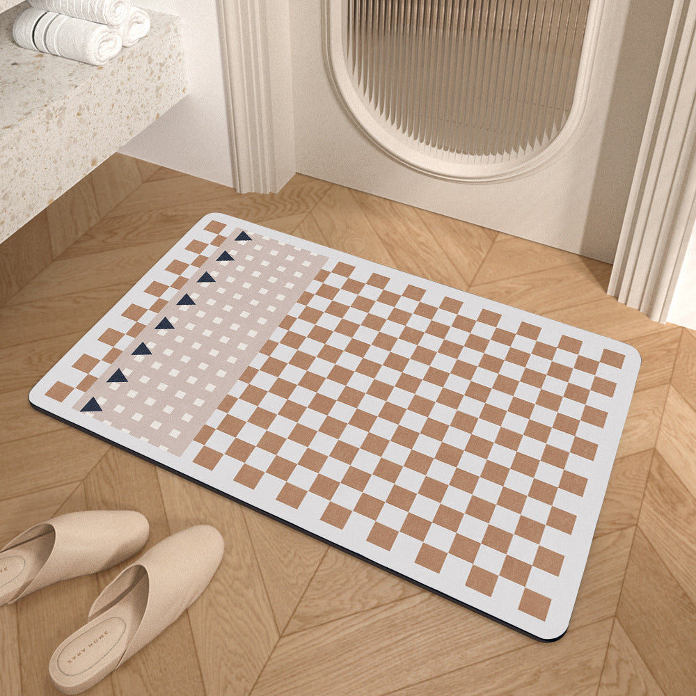 Contemporary Geometric Bath Rug Bowlift