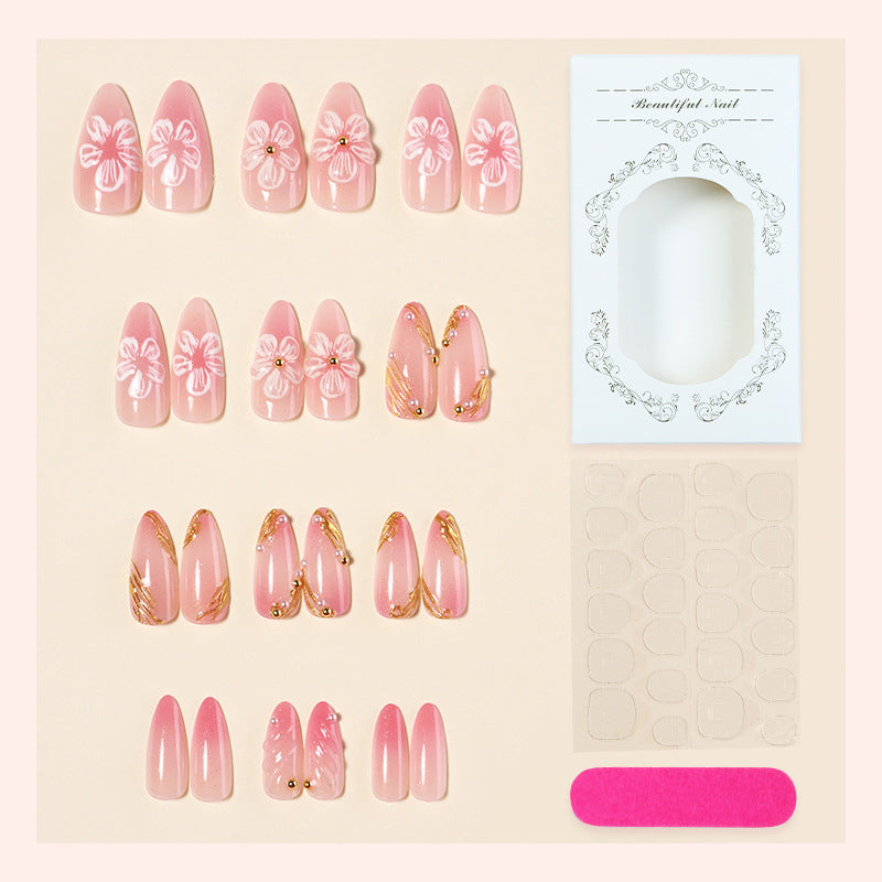 Decorative Press-On Nail Art with Floral Designs Bowlift