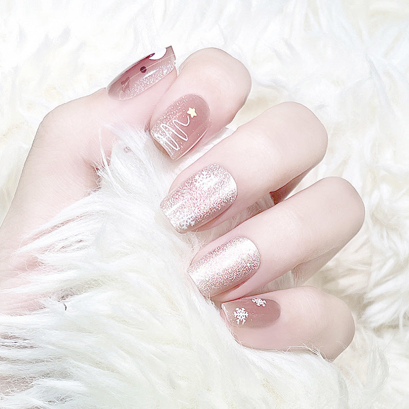 Glittery Holiday-Themed Press-On Nails Bowlift