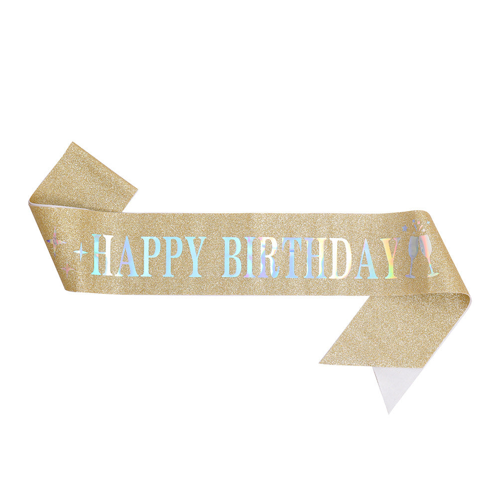 Ladies Glitter Headband with "Happy Birthday" Inscription Bowlift