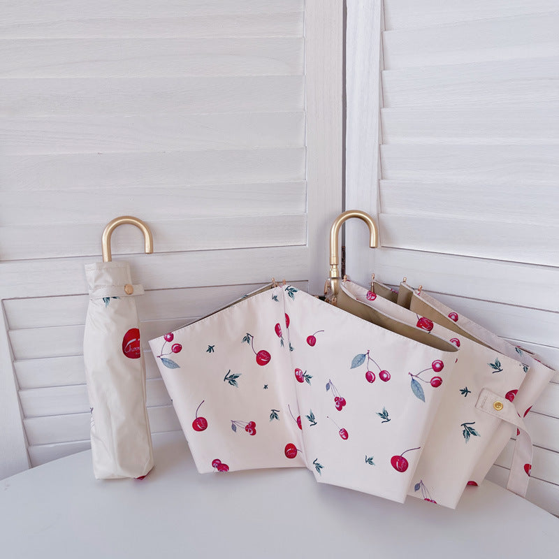 Women's Foldable Umbrella with Elegant Heart Design Bowlift