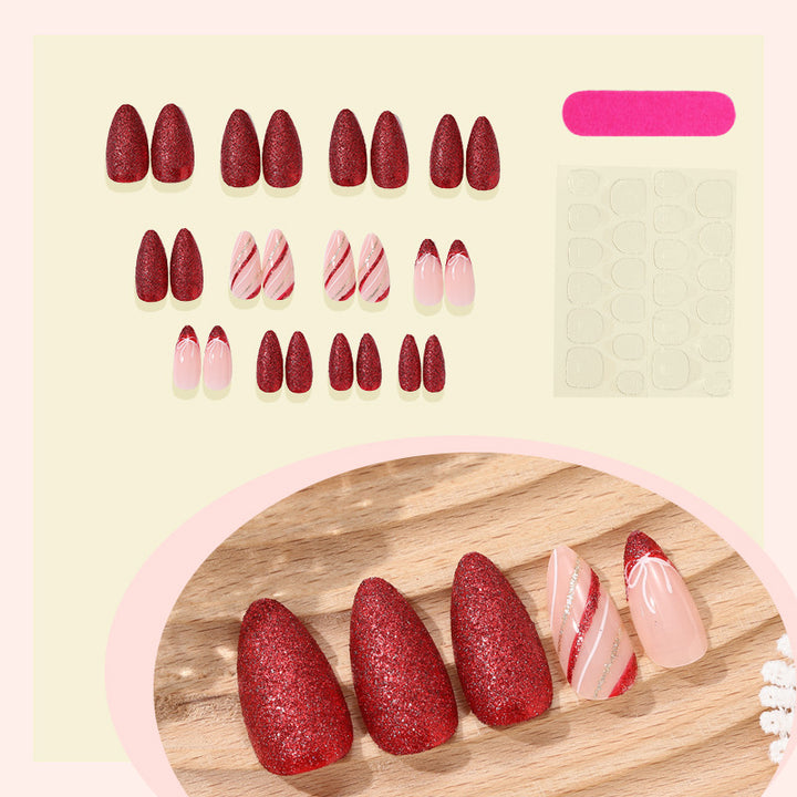 Elegant Glittering Press-On Nail Set Bowlift