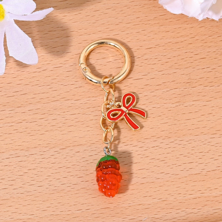 Keychain with Fruity Strawberry Design Bowlift
