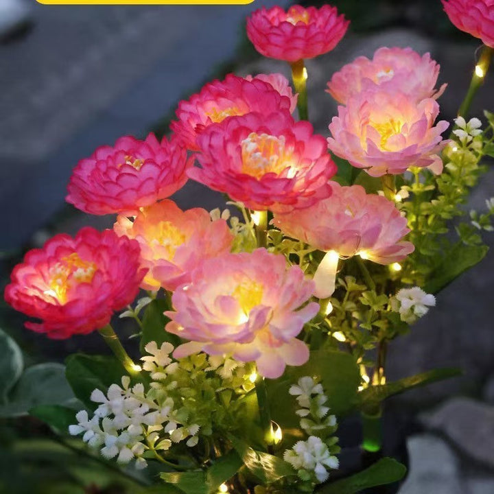 Solar-Powered Lifelike Bloom Garden Stake With Multi-Head LED Cluster And Waterproof Dusk-To-Dawn Sensor Bowlift