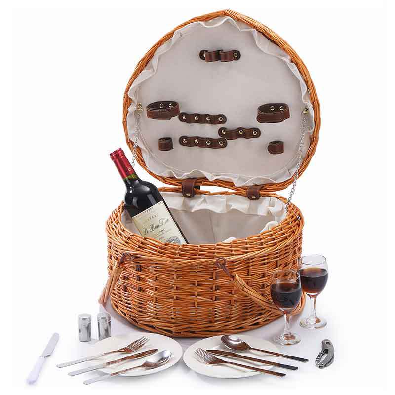 Women Handcrafted Basket with Practical Lid Bowlift