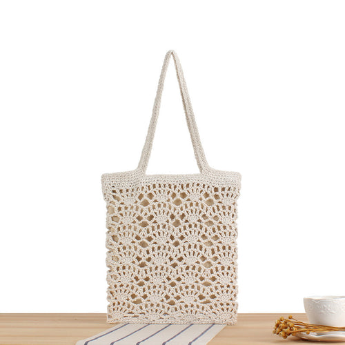 Handbag Made of Hand-Knotted Natural Material with Elegant Details Bowlift