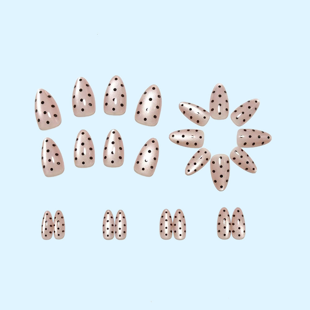 Artificial nails in modern polka dot design Bowlift