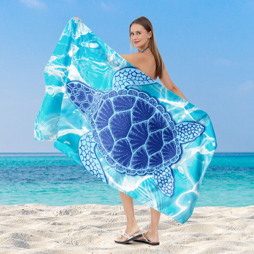 Beach towel with maritime turtle design Bowlift