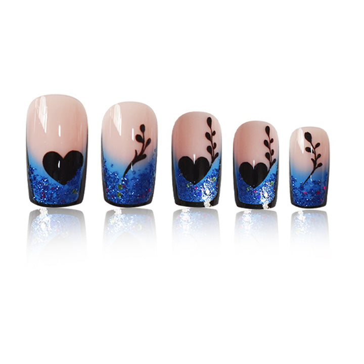 Artistic Glittered Press-On Nail Extensions Bowlift