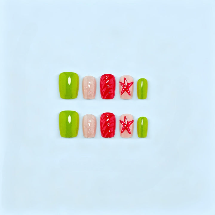 Artificial Nail Set with Festive Designs Bowlift