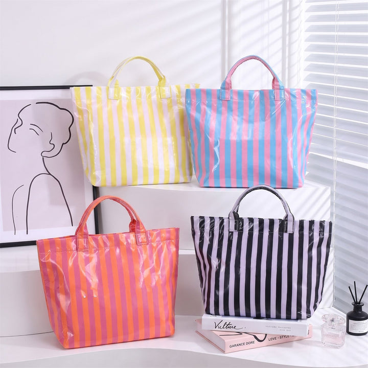 Large Stylish Striped Tote Bag Bowlift