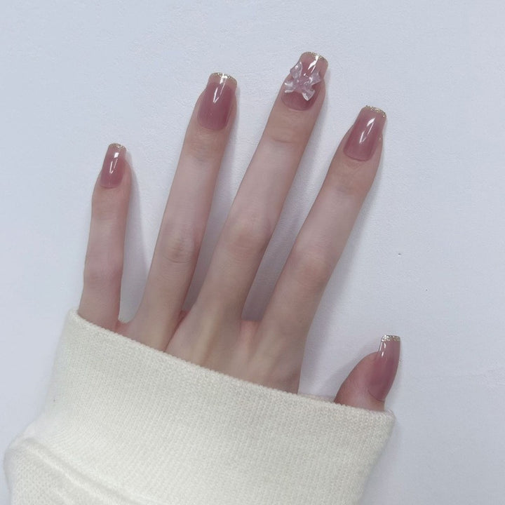 Festive Holiday Themed Press-On Nail Art Bowlift