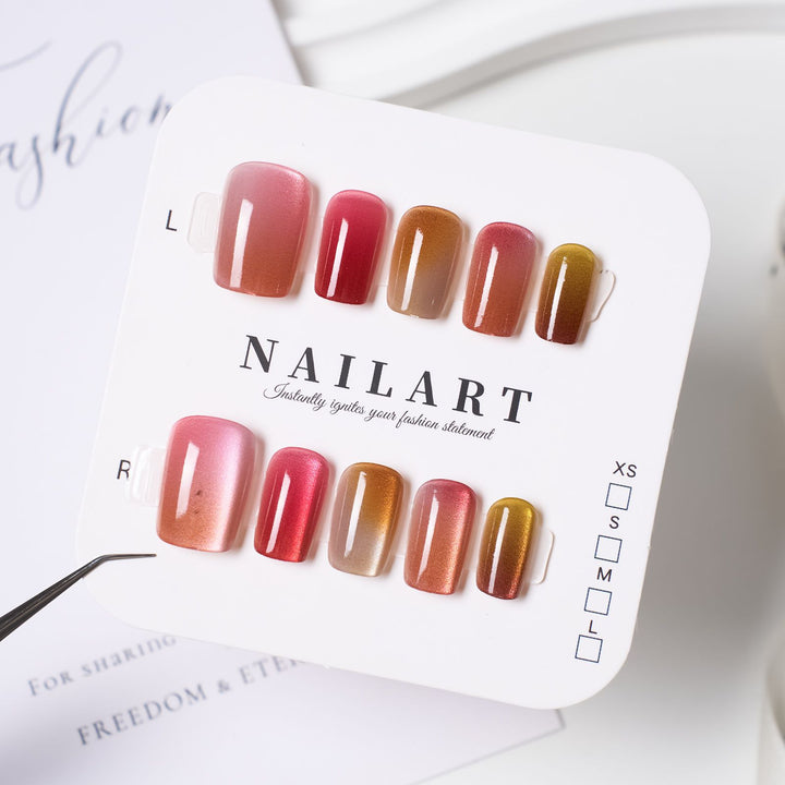 Artificial nails with glamorous gradient color Bowlift