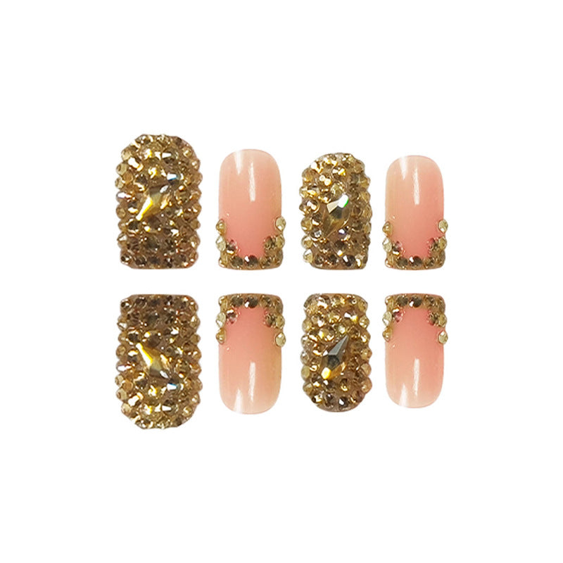 Glamorous Rhinestone Accented Press-On Nails Bowlift