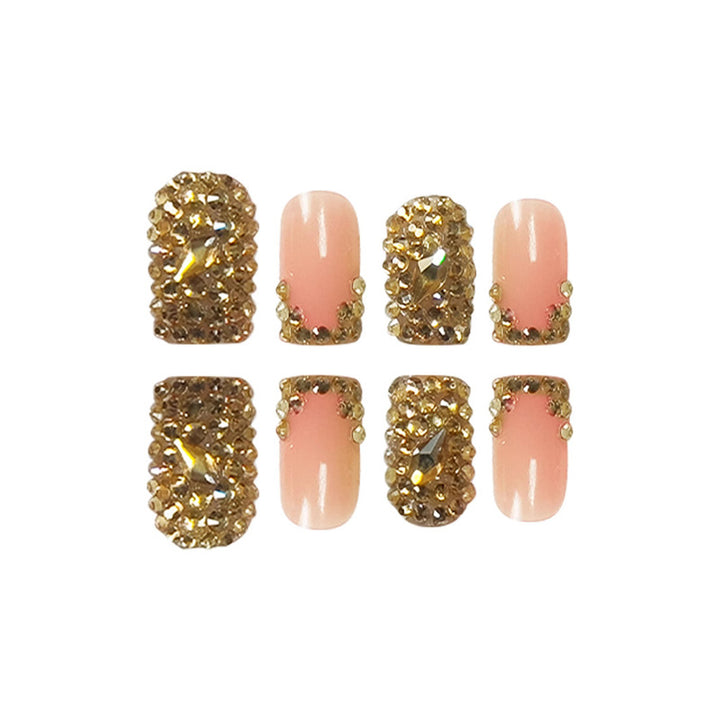 Glamorous Rhinestone Accented Press-On Nails Bowlift