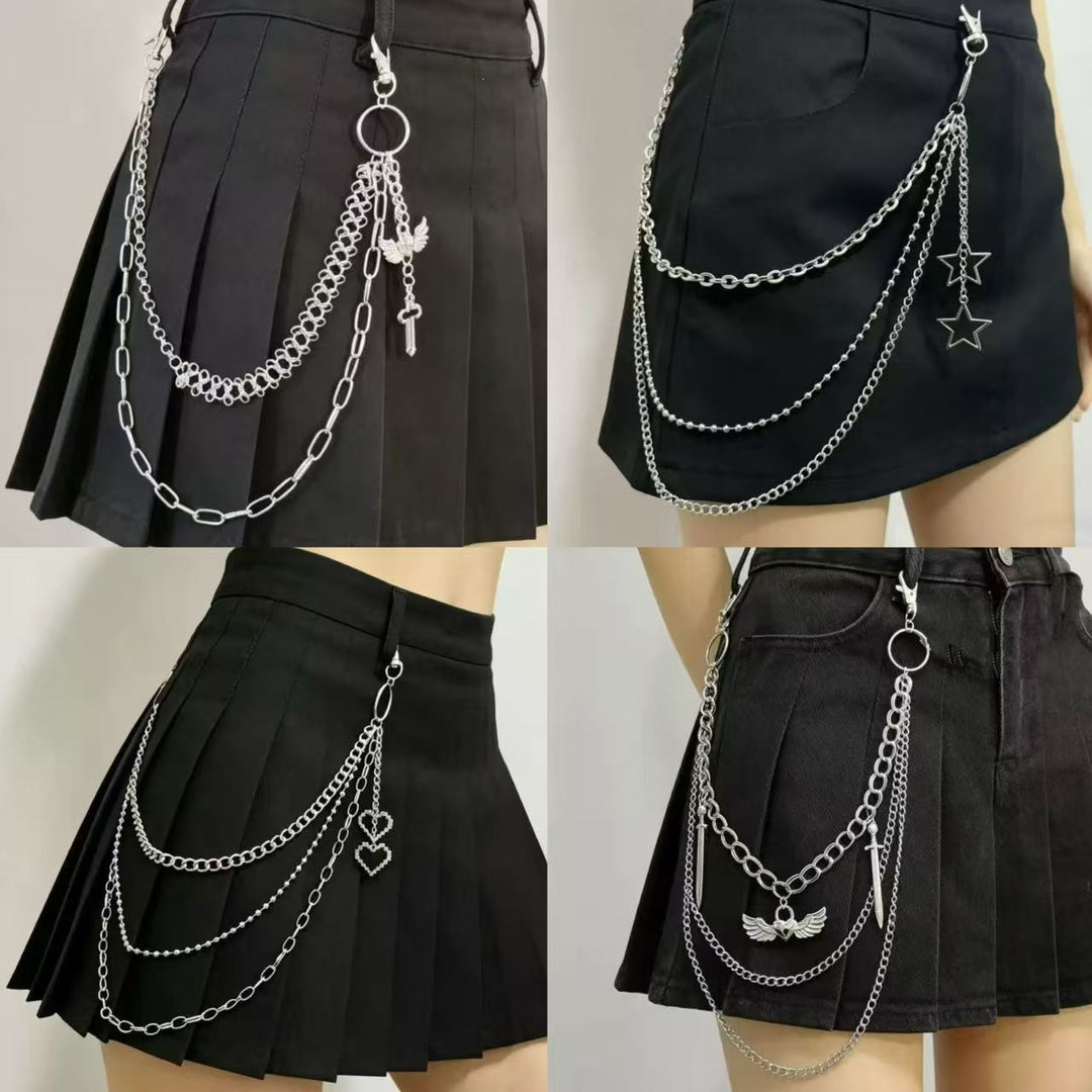 Pleated skirt with stylish chains by Bowlift