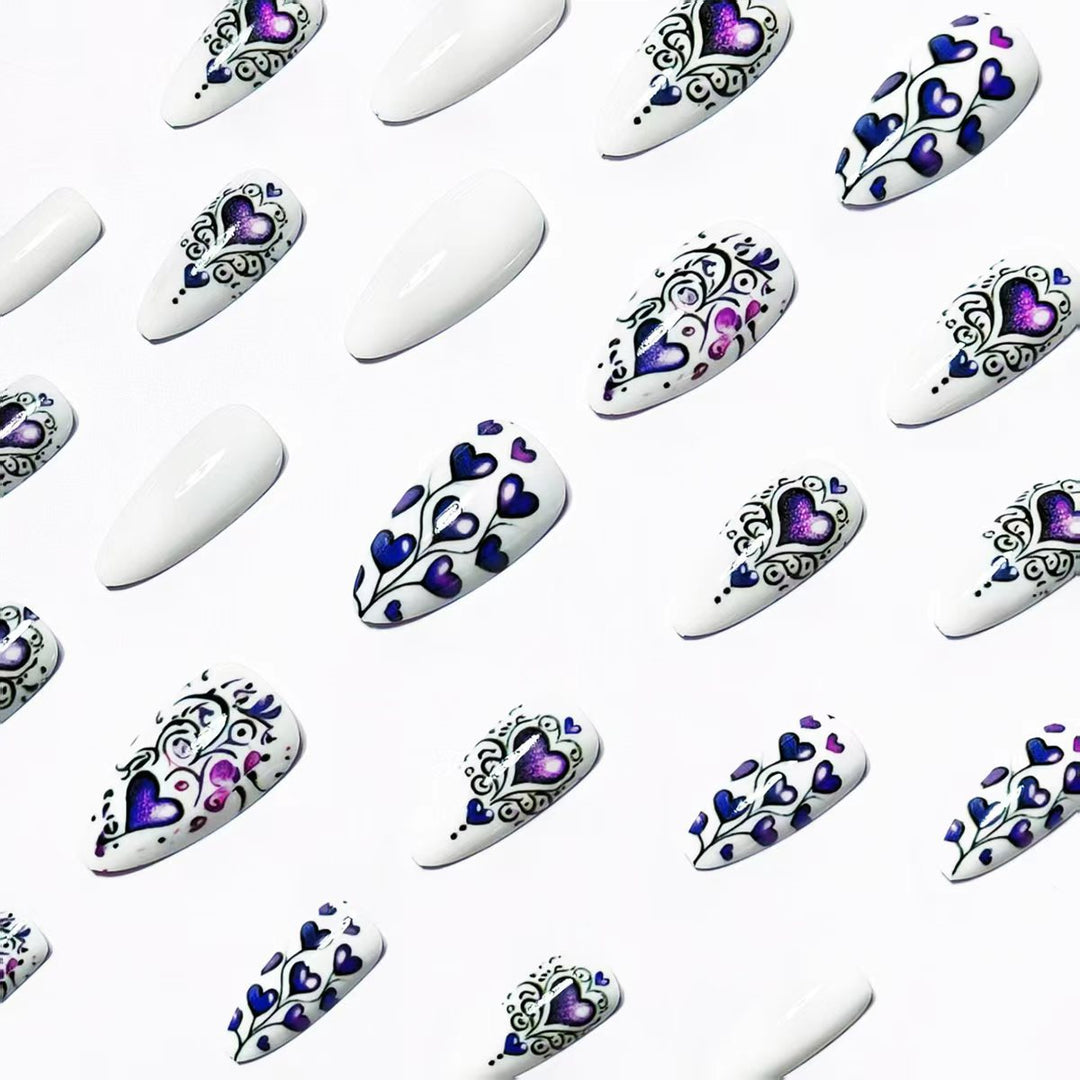 Artistic Heart-Design Nail Art Bowlift