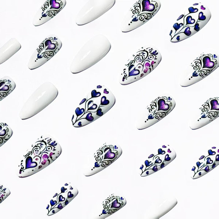 Artistic Heart-Design Nail Art Bowlift