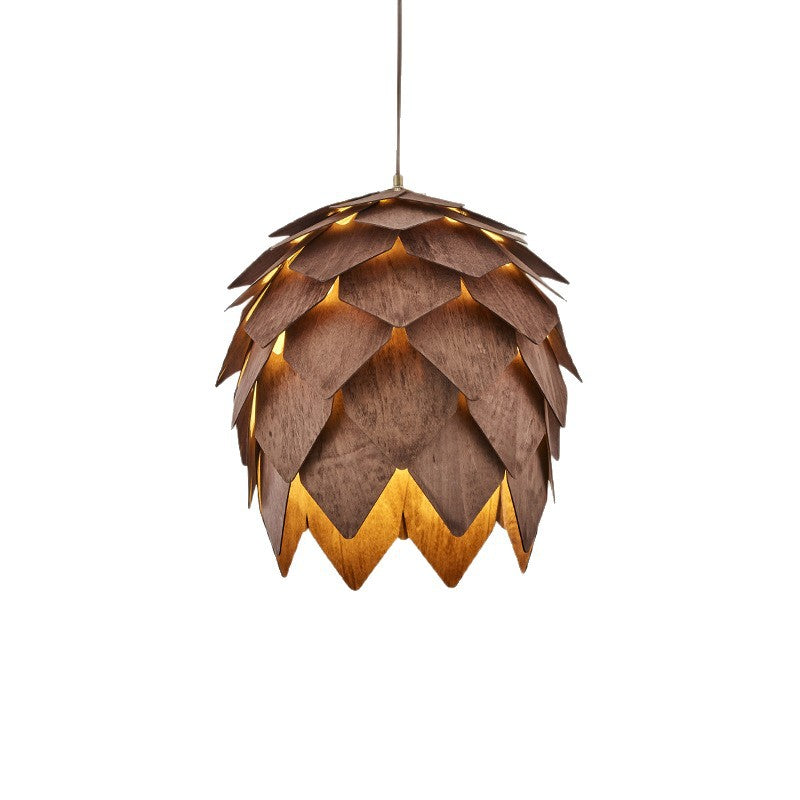 Solid Wood Pinecone Chandelier Wabi-Sabi Style