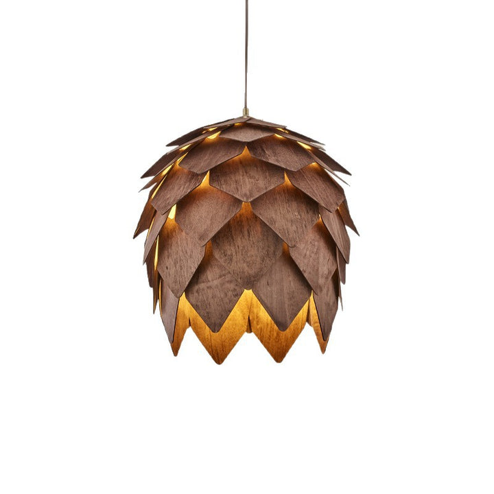 Solid Wood Pinecone Chandelier Wabi-Sabi Style