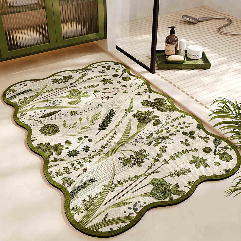 Floral Pattern Bath Mat Bowlift