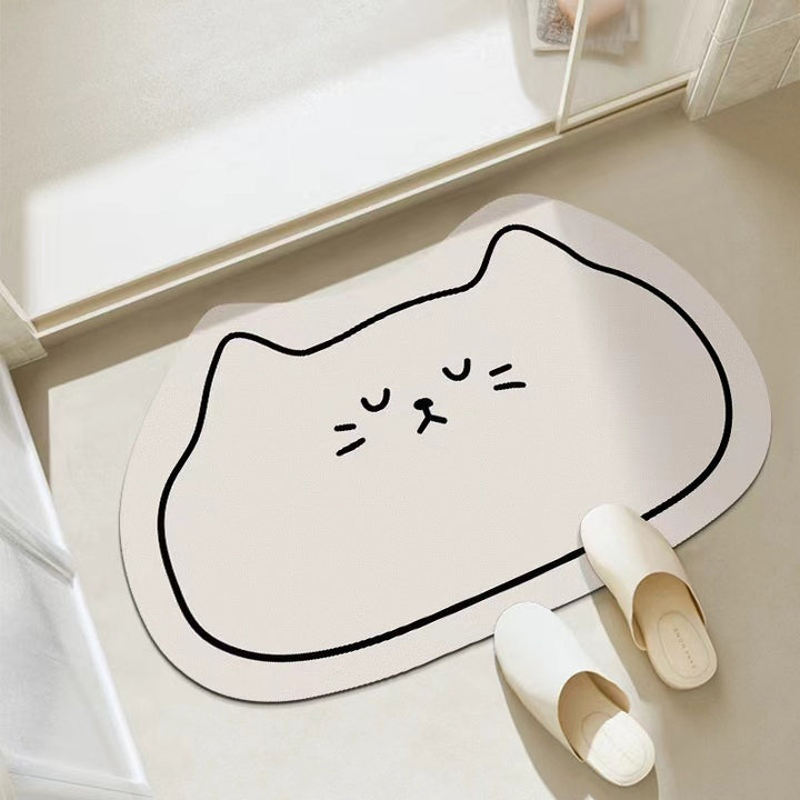 Cartoon Cat-Shaped Floor Mat